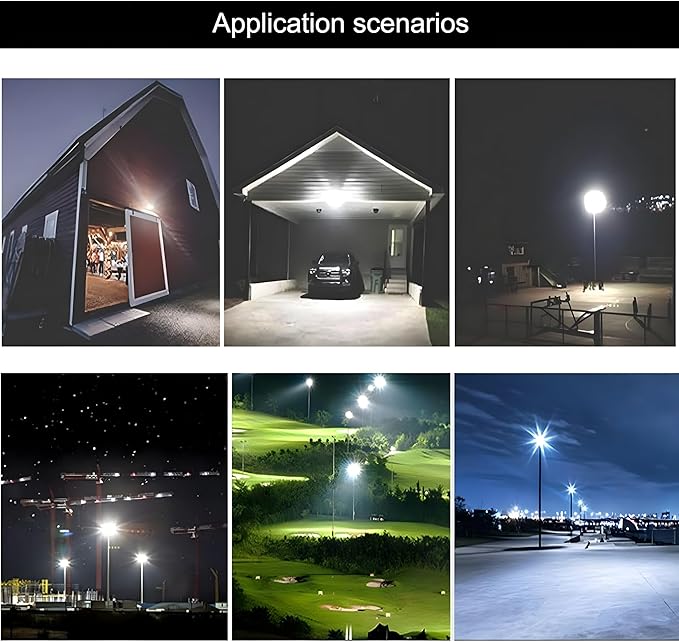4Pack LED Flood Light Outdoor100W LED Work Light 11000lmwith 6FT US PlugIP66 Waterproof Exterior Security Lights6000K Daylight White Outside Floodlights Slim Design for Playground Yard