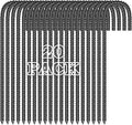 20 Pieces 12-Inch Metal Garden Ground Stakes Galvanized Steel J Shape Hook Rebar Stakes Heavy Duty Tent Stake Chain Link Fence Stake for Outdoor Lawn Decorations Black
