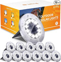 Biling Solar Outdoor Lights 12 Pack Bright 12 LEDs Solar Ground Lights Waterproof Flat Landscape Lighting Solar Powered for Yard Walkway Pathway Garden Driveway (White)