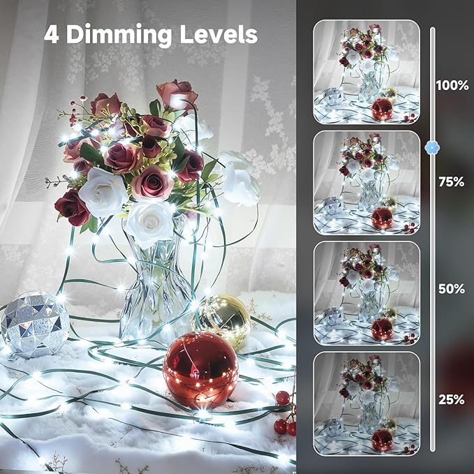 Mlambert 1500 LED Christmas Lights 492FT Outdoor Waterproof Dimmable Fairy Lights with Remote 8 Modes Indoor Lighting for Holiday Décor Cool White