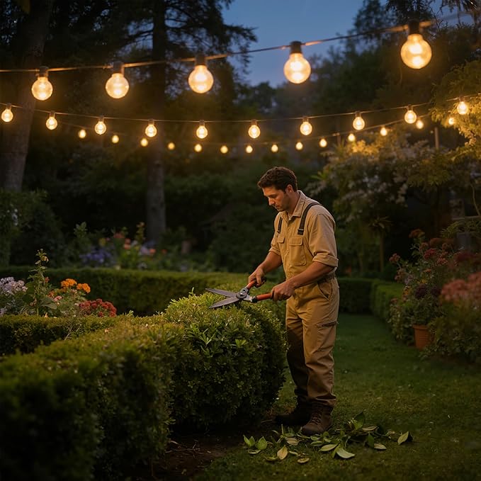 Outdoor String Lights 150FT with Remote Dimmer G40 Globe LED Patio Lights with 75 Edison Plastic Bulbs(4 Spare) Waterproof Hanging Lights for Backyard Balcony Yard Deck Garden Party