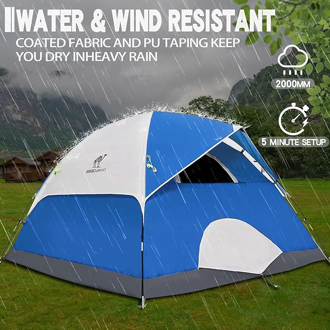 CAMEL CROWN 4/6 Person Tent Waterproof Lightweight Portable Backpacking Tent for Outdoor Camping Hiking