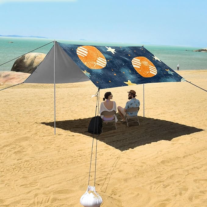 Rugby Pattern (41) Camping Sun Shelter Beach Tent Portable Beach Sun Shade Outdoor Canopy for Camping Trips Fishing Picnic