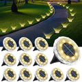 echosari Solar Ground Lights 12 Pack Upgraded Solar Garden Lights Auto ON/Off Landscape Lighting Outdoor In-Ground Lights Waterproof Long Lasting for Pathway Walkway Patio (Warm White)