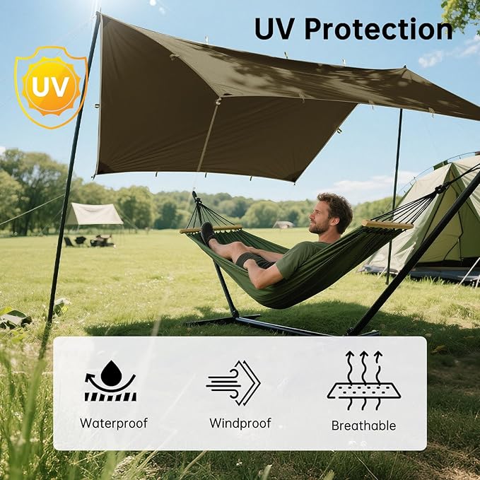 Free Soldier Waterproof Portable Tarp Multifunctional Outdoor Camping Traveling Awning Backpacking Tarp shelter Rain Tarp