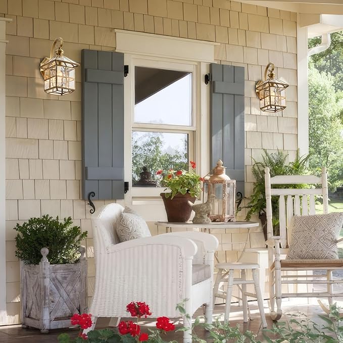 Copper Porch Lights Oil Rubbed Brass Outdoor Wall Lights 13.4in Exterior Lantern Light Fixture Waterproof Outside Wall Mount Sconce Lamp for Patio Garage Entryway Balcony