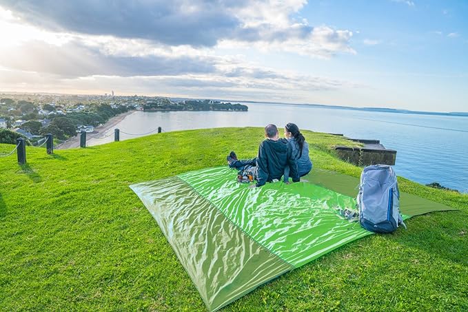 WEKAPO Beach Blanket Sandproof Waterproof Extra Large Beach Mat Oversized &amp Compact Sand Free Quick Drying Beach Essentials for Vacation Cruise Picnic &amp Camping with Stakes