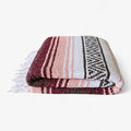 Traditional Handwoven Mexican Blanket Large Falsa Serape - Soft &amp Durable Yoga Blanket - Vibrant Beach Picnic &amp Camping Blanket - Lightweight Boho Throw 70x50