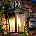  Motion Sensor Porch Light Dusk to Dawn Outdoor Wall Lantern Black Exterior Sconce Lighting Fixtures Modern Outside Wall Mount Coach Lamp 100% Anti-Rust Aluminum for House Garage Patio Front Door