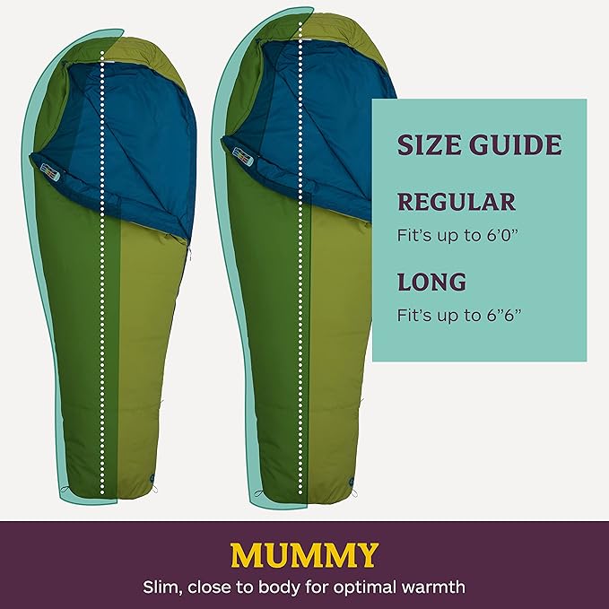 MARMOT Voyager 45° or 55° Mummy Sleeping Bags Synthetic Spirafil Insulation for Camping &amp Backpacking