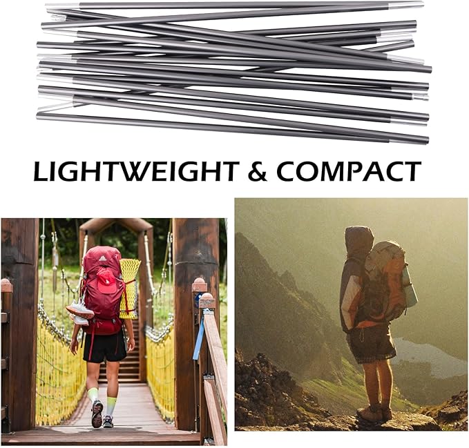 Azarxis Tent Poles Aluminum Tent Rod Replacement Camping Accessories Multifunction Lightweight Tent Poles Repair Kit 7001 Series Aircraft-Grade Aluminum
