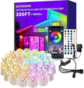300FT Permanent Outdoor Lights for HouseWaterproof Smart RGB LED Eaves Lightspermanent outdoor lights with App/Remote ControlMusic synchronisationfor HouseHalloweenRoofChristmas Decorations