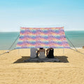 ALAZA Gradient Mandala Beach Tent Sun Shelter UPF50+ Protection Beach Shade Canopy w/ 4 Sandbags for Outdoor Camping Fishing Backyard Fun Picnic 10x9 ft