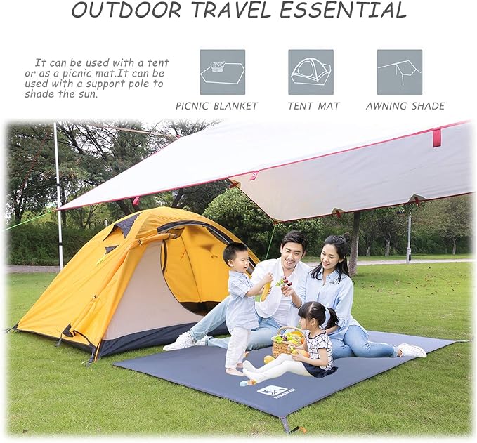 Hikeman Tent Footprint - Waterproof Camping Tarp Heavy Duty Tent Floor Saver Ultralight Ground Sheet Mat for Hiking Backpacking Hammock Beach - Storage Bag Included(XL-83”x83”)