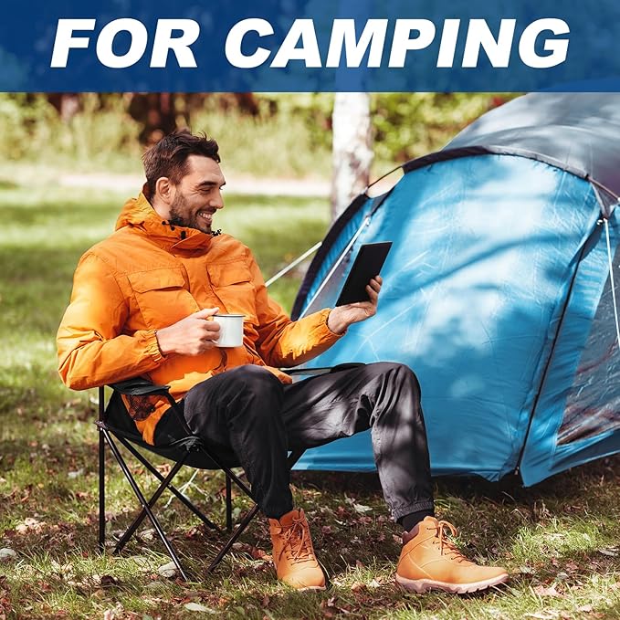 2 Pack Lightweight Camping Chairs for Adults &amp Teens 250LBS Capacity Foldable Portable Chairs with Carry Bag Compact Design for Camping Beach Picnics and Outdoor Events