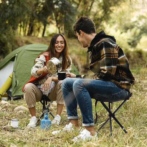 18 Folding Tripod Stool for Adults Heavy Duty Lightweight Portable Three Leg Tall Camping Stool Collapsible Backpacking Tripod Seat Chair for Fishing Hunting Support 225 lbs Black