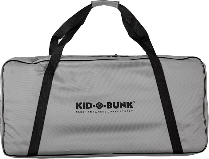 Disc-O-Bed Youth Single Camping Cot Kid-O-Bed Portable Sleeping Cot for Kids with Included Carry Bag Indoor and Outdoor Use Grey