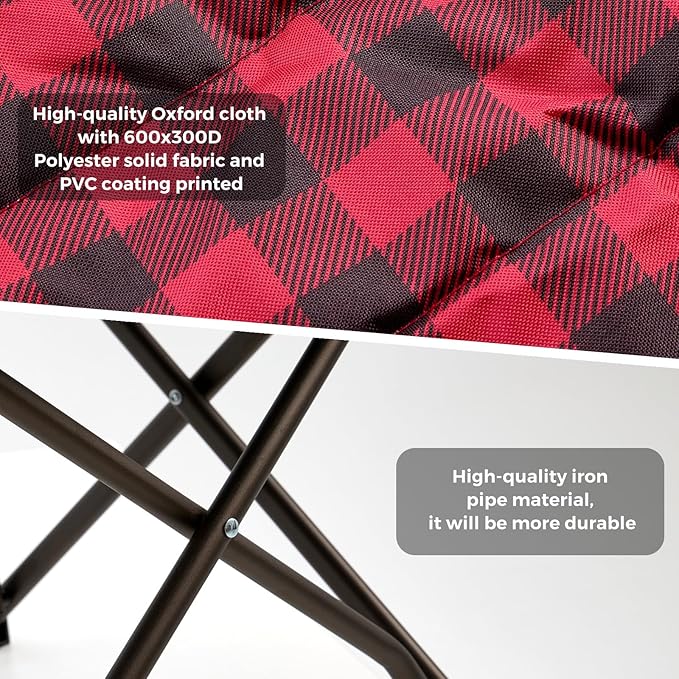 SUNNYFEEL 2 Pack Heavy Duty Camping Chairs for Adults Portable Oversized Folding Chair with Side Pockets &amp Cup Holde for FishingTripPicnicLawnConcert Outdoor Carry Bag Included