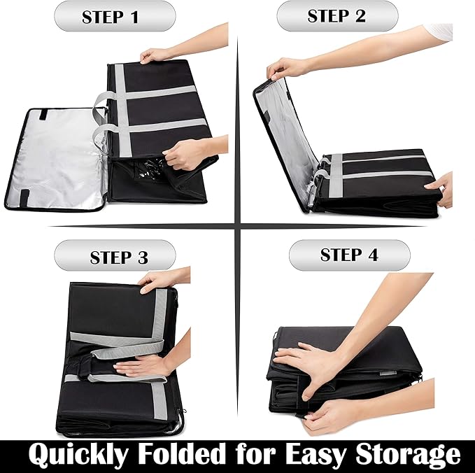 Insulated Delivery Bag Carrier Large 22x10x10 Commercial Grade (Chafing Dish Warming Tray Grocery Pizza Casserole)