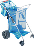 Rio Beach Wonder Wheeler Deluxe Utility Lawn and Beach Foldable Cart Blue Print