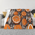 Cartoon Orange 80x60 Printed Soft Fleece Blanket for Sofa Bed and Camping - Cozy Blanket for Travel Picnics Nighttime Use