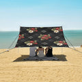 Bolaz Beach Canopy Tent Sun Shade9'×10.5' Large Family Beach Shade UPF50+- Outdoor Shade for Camping Trips FishingStrawberry Lattice Pattern