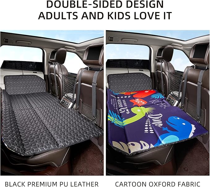 ABE Non-Inflatable Car MattressDouble-Sided Folding Car Bed Mattress SUVPortable SUV MattressCamping Mattress Back SeatBack Seat Extender for Dogs(Dinosaur World)