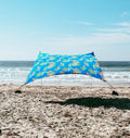 Neso Gigante Portable Beach Tent Sun Shelter - Lightweight Beach Shade Canopy - Easy Setup for Family Outings - Patented Reinforced Corners - UPF 50+ - 8ft Tall 11 x 11ft - Tropical Floral