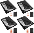 RedSwing 4 Pack Emergency Blankets Waterproof Survival Thermal Tarp Multipurpose Reflective Insulated All Weather Blankets for Camping Hiking Black