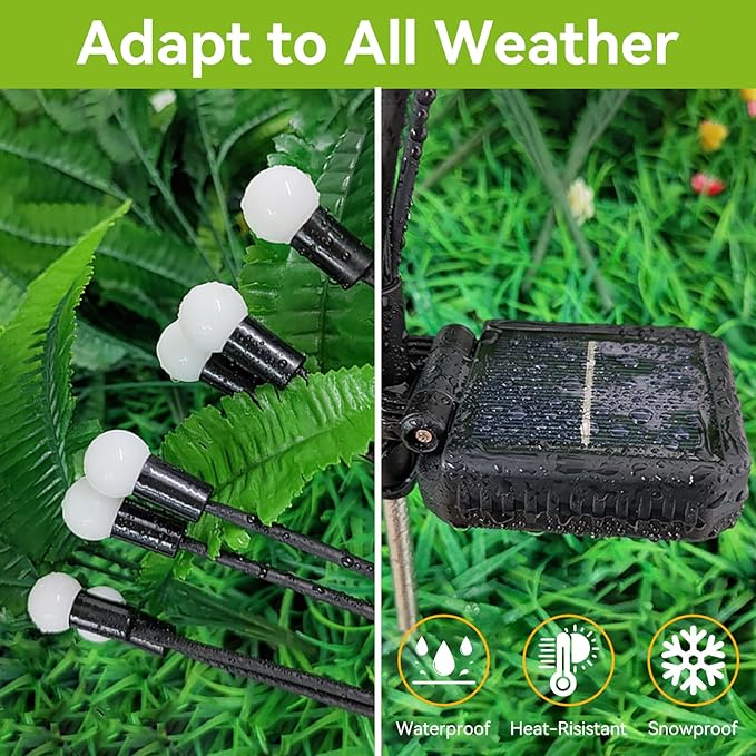 Solar Garden Lights Outdoor Waterproof 6 Pack 48 LED Swaying Light Firefly Light Outdoor Decor Lights for Garden Gifts for Pathway Party Christmas Decoration Warm White