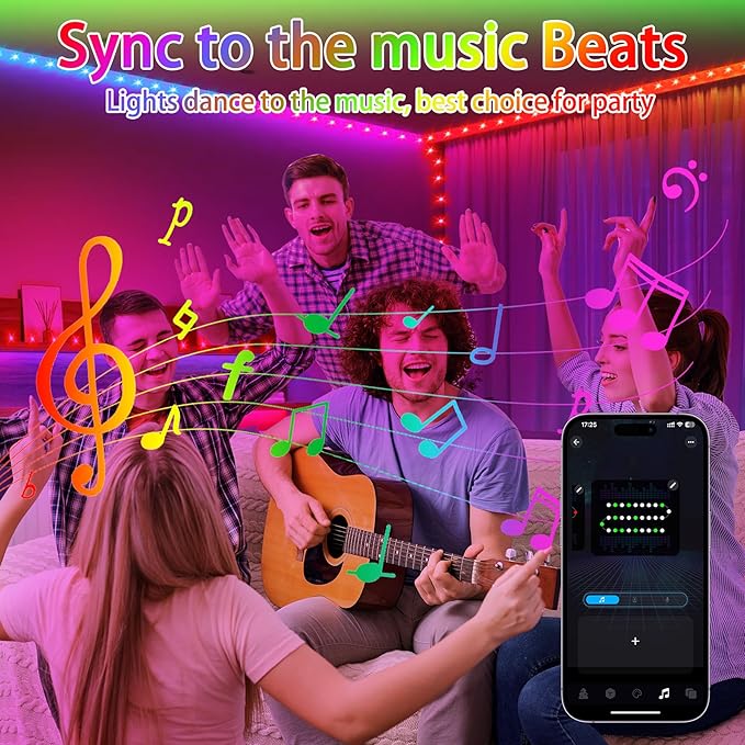 99ft Rope Lights for Outside 300 LED String Light Outdoor Waterproof Plug in with Remote &amp APP Control 16 Million Colors Changing Music Sync Fairy Lighting for Indoor Bedroom Christmas Decor