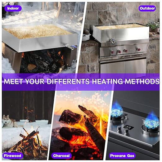 Maple Syrup Evaporator Pan Maple Syrup Pan 11 Gal 304 Stainless Steel Syrup Evaporator 24 x 18 x 6 Inch Boiling Maple Evaporator Panwith Valve