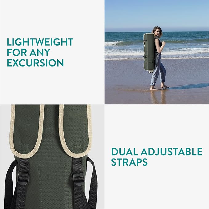 Navaris Foldable Beach Chair with Canopy Shade - Folding Chairs for Adults with Sun Umbrella for Outdoor Use - Lawn Beach Sports Camping Picnics - Lightweight &amp Easy to Carry