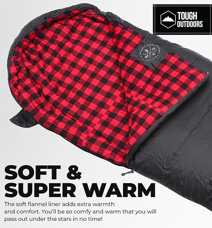 Tough Outdoors Sleeping Bags for Adults &amp Kids Sleeping Bags Girls Boys Teens - Camping Sleeping Bag for Backpacking- Cold Warm Weather &amp Summer Sleeping Bag - Lightweight Waterproof Compact S