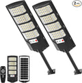 Solar Street Light Outdoor Waterproof Motion Sensor Solar Powered Light Dusk to Dawn LED Solar Parking Lot Flood Light for Outside Yard Garden Path-2PC