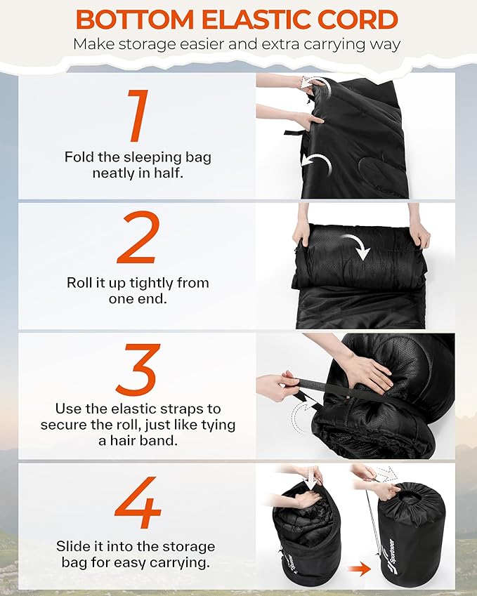 Sportneer 0 Degree Sleeping Bag for Cold Weather XL Winter Sleeping Bag for Adults Flannel Lined Camping Sleeping Bag 32°F–59°F Rated 87 x 33.5 4.4 lbs Detachable Hood Compression Sack