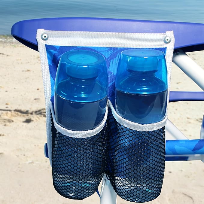 Nautica - Beach Chair Five Position Backpack Chair Portable &amp Adjustable with Padded Pillow and Cup Holders (Hibiscus Jungle)