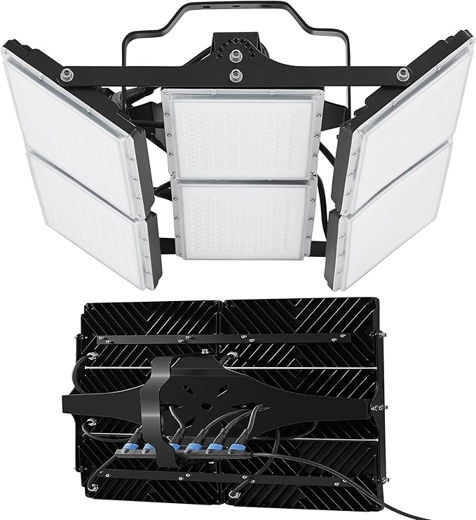600W Flood Light Outdoor 80000lm 6000K Daylight IP66 WaterproofUL Approved Plug  Commercial Parking Lot Light6 Adjustable Heads for YardStadium Floodlight Bright Security Lights for Outdoor Area