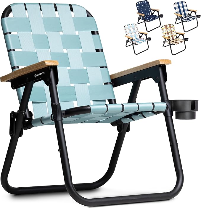 GoSports WOVN Beach Backpack Chair - 9 Styles Available - Premium Folding Camping Chair