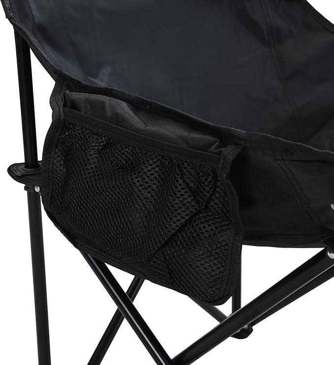 2PCS Black Folding Camping Chairs Portable with Carry Bag for Outdoor Camping Picnics Fishing and Beach Comfort