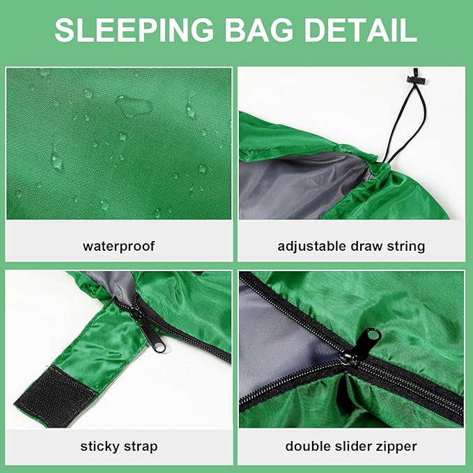 Tudomro Camping Sleeping Bag for Adults Lightweight Packable Waterproof Camping Gear Equipment to Keep Warm for Outdoor Backpacking Hiking Travel
