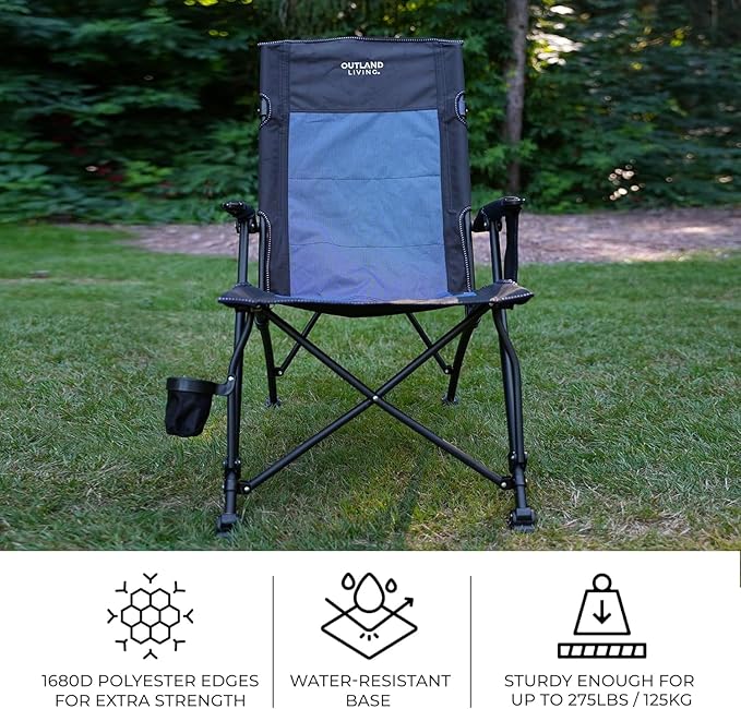 Outland Living Folding Camping Chair – Lightweight Durable Chair for Outdoor Comfort and Portability | Easy Setup Weather-Resistant Materials Perfect for Camping Hiking and Travel