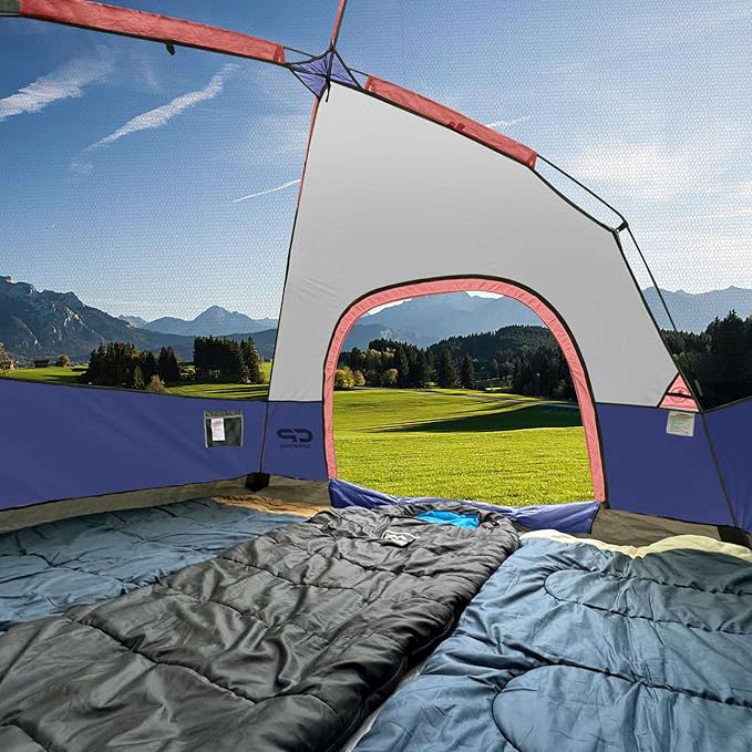 Tents for Camping 4 Person Tent Waterproof Windproof Double Layer Camping Tent Easy Setup Dome Tent with Large Mesh Windows &amp Wider Door for Outdoor Camping &amp Hiking