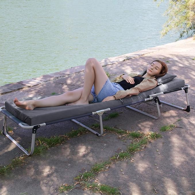 Sleeping Pad3-inch Thick Memory Foam Camping MattressPortable Roll-Up Mat for Car/Tent/Floor/Cot/TravelComfortable Pad for Guests Sleepover