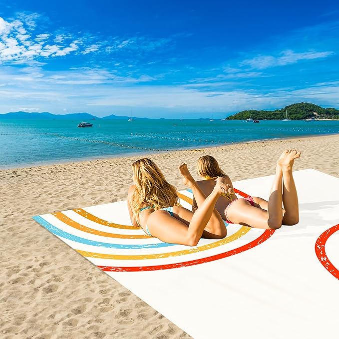 Beach Blanket Waterproof Sandproof Beach Mat 78''×86'' Lightweight Outdoor Picnic Blanket for Travel Camping Hiking