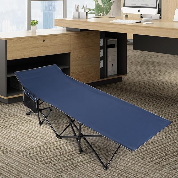 REDCAMP Oversized Heavy Duty Camping cots for Adults 500lbs Extra Wide Tall Portable Sleeping Cots XL Cots for Outdoor or Indoor Office Blue