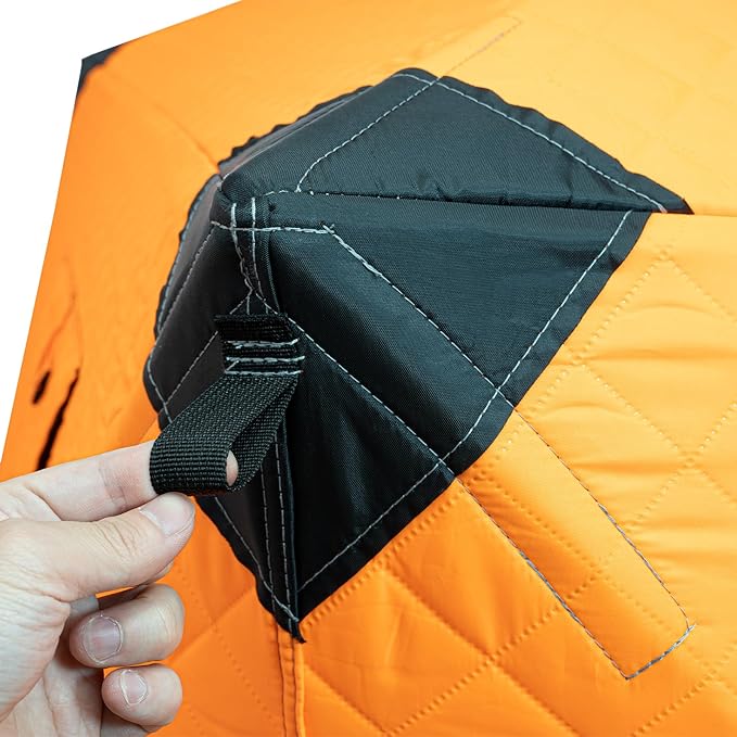 Insulated Ice Fishing Tent 210D Oxford Fabric Ice Fishing Tent Portable Center-Pole Ice Hut Windproof and Warm Suitable for 1-2 People Includes Anchors Ropes and Storage Bag