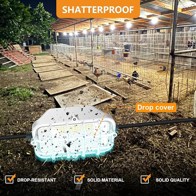 100ft LED Construction String LightsSuper Bright 300W 30000LM Waterproof IP67 Led String Work Lights Construction Temporary Lights (Upgrad 100ft-10lights)