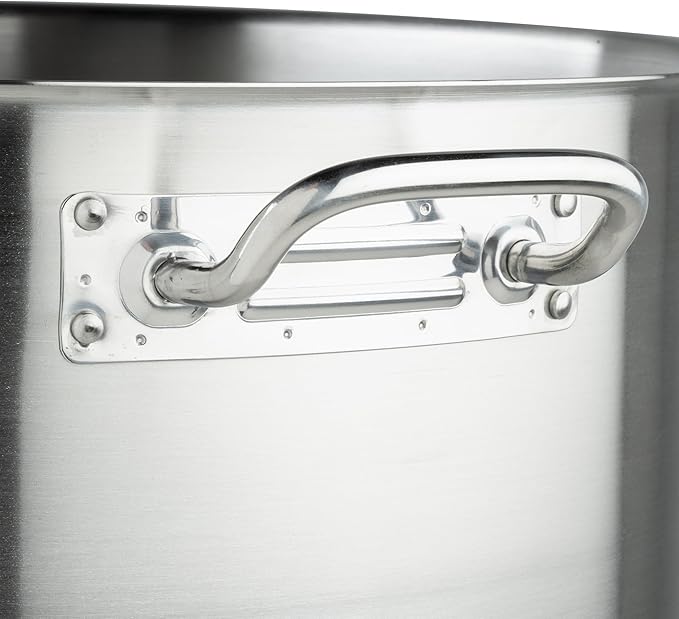 Winware Stainless Steel 80 Quart Stock Pot with Cover Silver