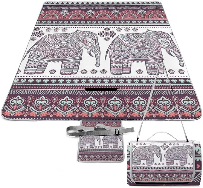 Southwestern Native American Indian Aztec Ethnic Waterproof Outdoor Picnic Blanket Sandproof Beach Mat for Camping Hiking Grass Travelling